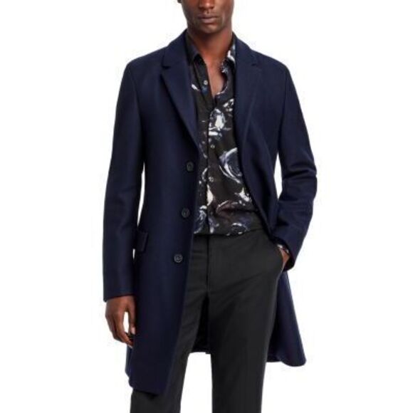 Hugo Other - Hugo Men's Blue Migor Wool & Cashmere Slim Fit Top Coat 36R RTL: $595.00